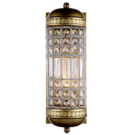 Elegant Lighting Olivia 1 light French Gold Wall Sconce Clear Royal Cut Crystal 1205W5FG/RC